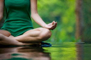 woman practicing yoga